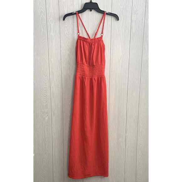 Michael Kors Geranium Coral Sleeveless Midi Dress Size XS NWOT - Picture 1 of 5